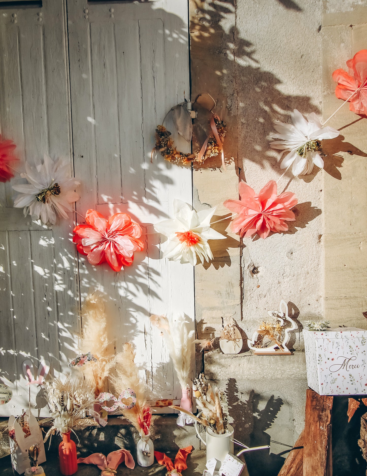 Girlanda z pastelovo-farebného papiera, 3,5 m, bohémska dekorácia