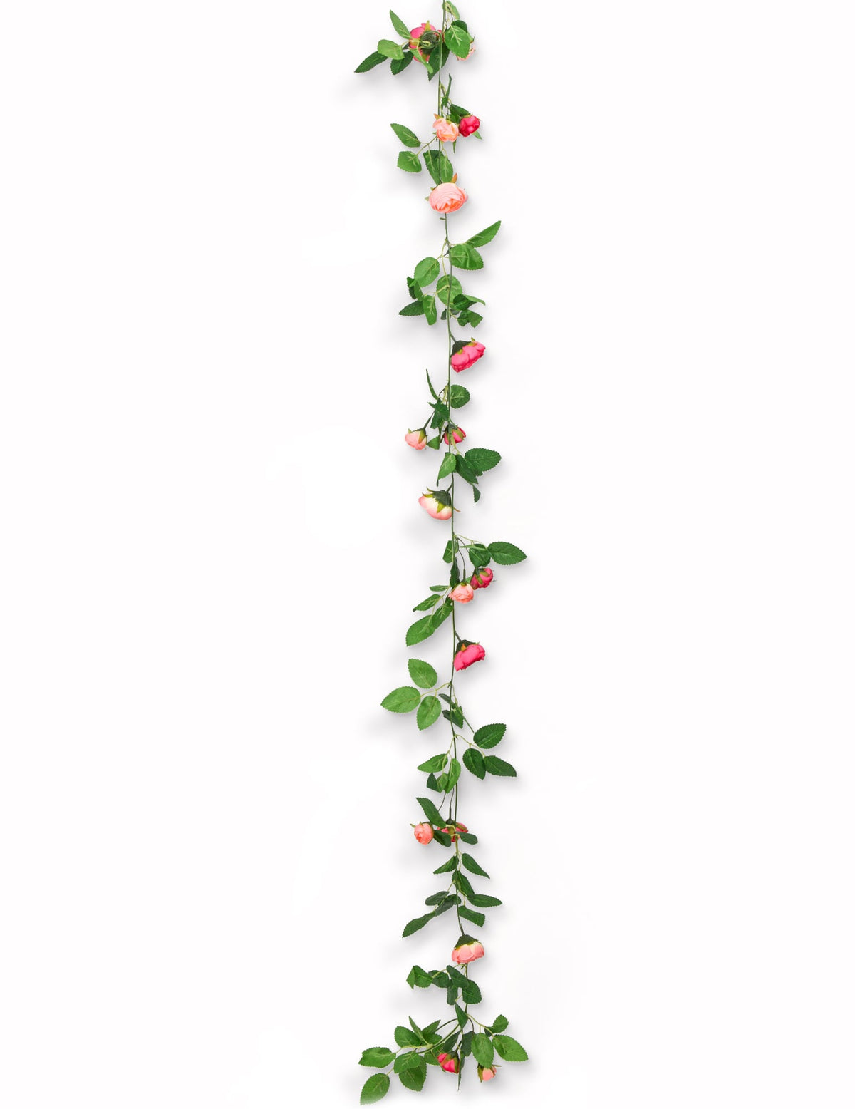 Guirlande de roses et feuilles vertes pour mariage rose et vert