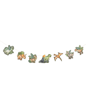 Girlanda z dinosaura zo zeleného papiera 14 cm x 1,5 m narodeninová dekorácia