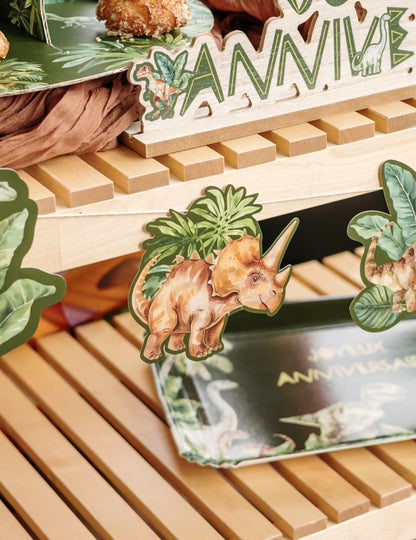 Girlanda z dinosaura zo zeleného papiera 14 cm x 1,5 m narodeninová dekorácia