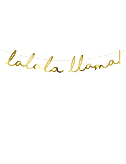 Kartónová girlanda na zostavenie, zlatá lama, 12,5 x 82 cm na narodeniny