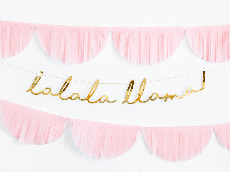 Kartónová girlanda na zostavenie, zlatá lama, 12,5 x 82 cm na narodeniny