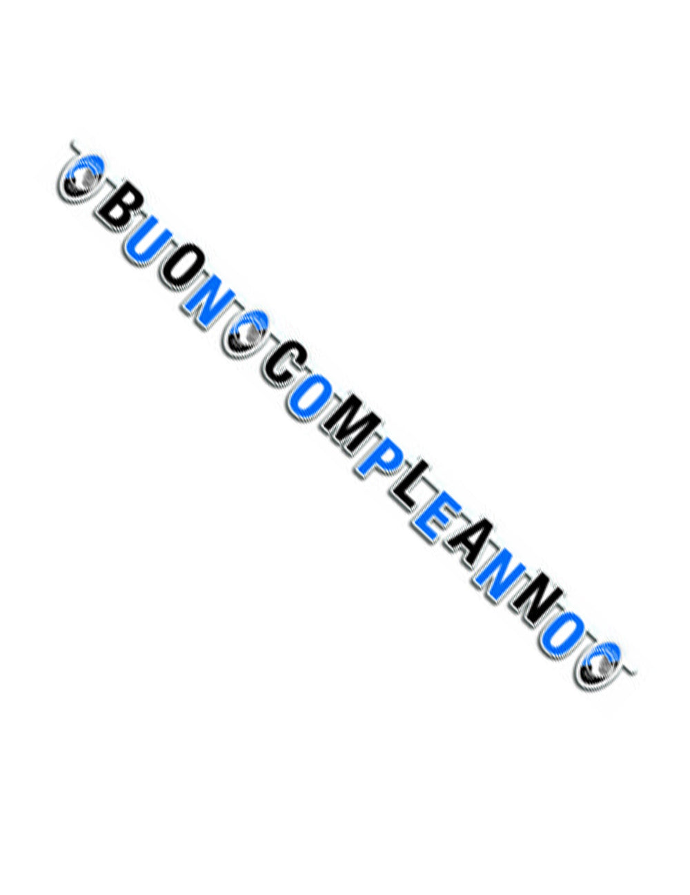 Guirlande en carton buon compleanno Atalanta pour anniversaire bleue et noire