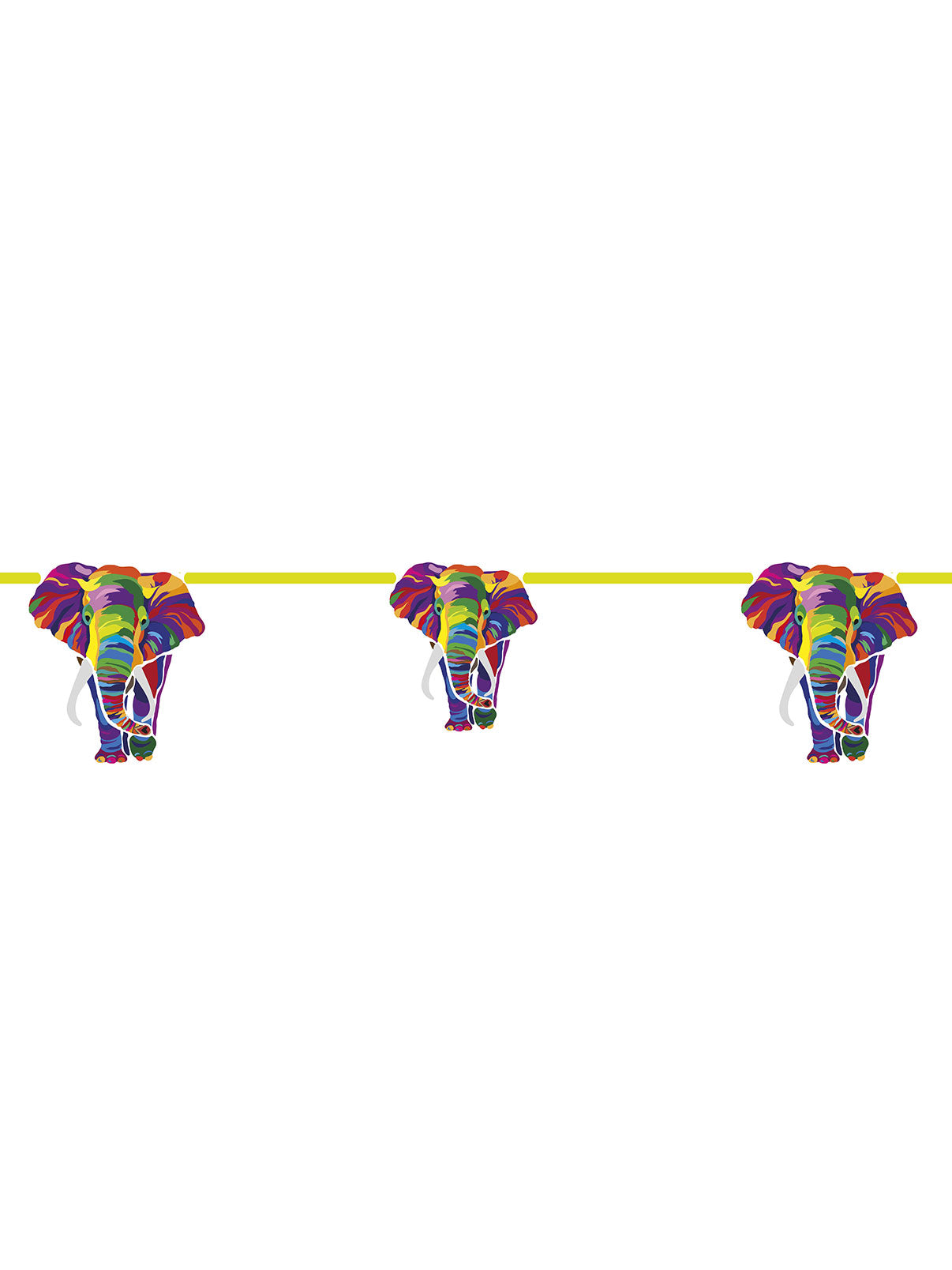 Guirlande en carton éléphant pour anniversaire multicolore