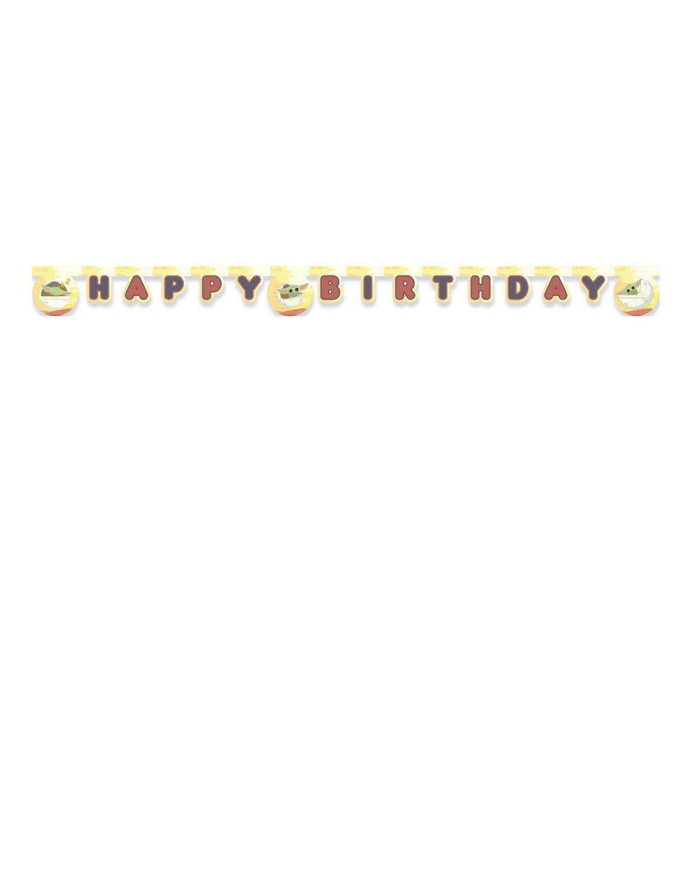 Prehľad kartónovej girlandy Happy Birthday bábätko Yoda The Mandalorian