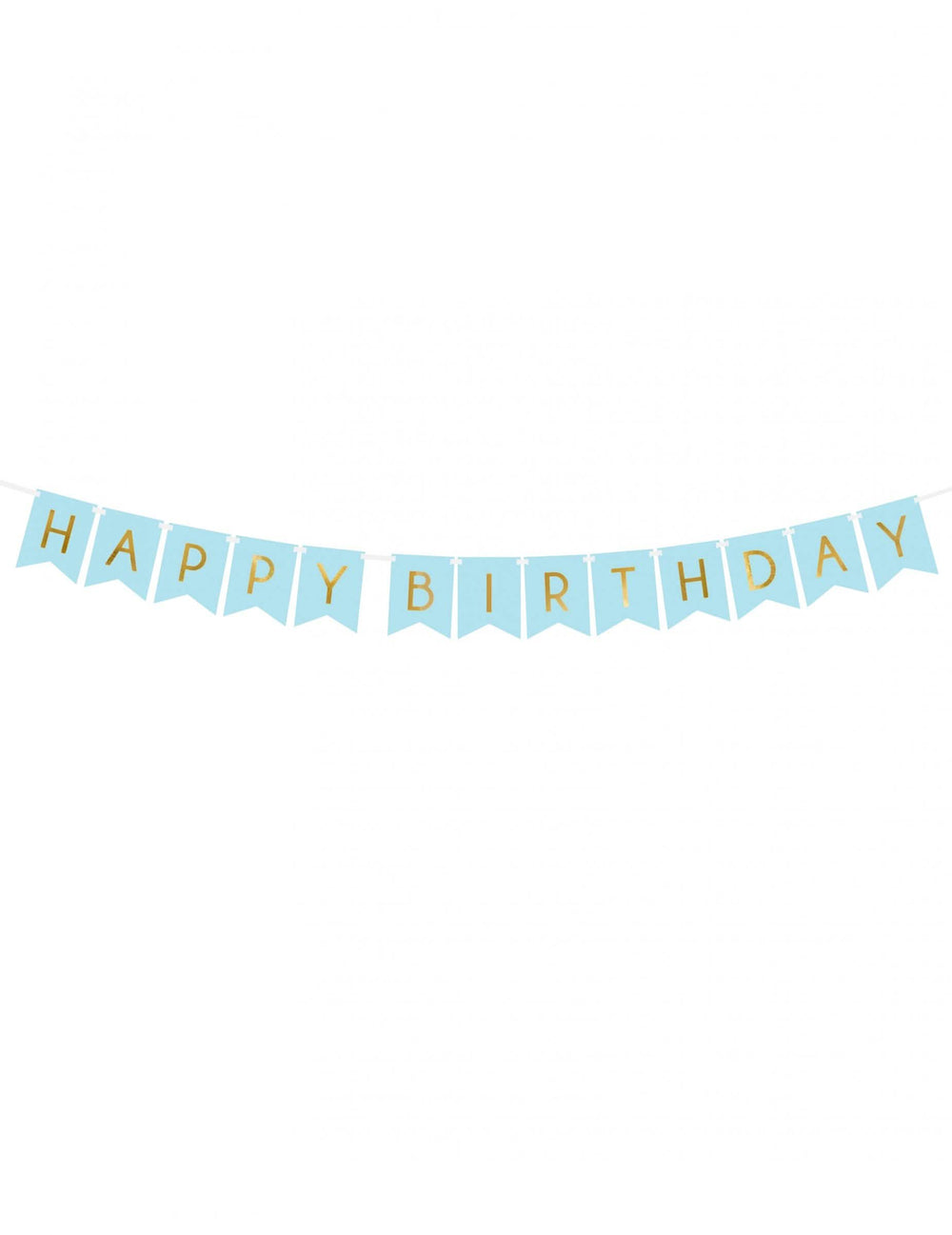 Kartónová girlanda Happy Birthday na narodeniny modrá a zlatá metalická