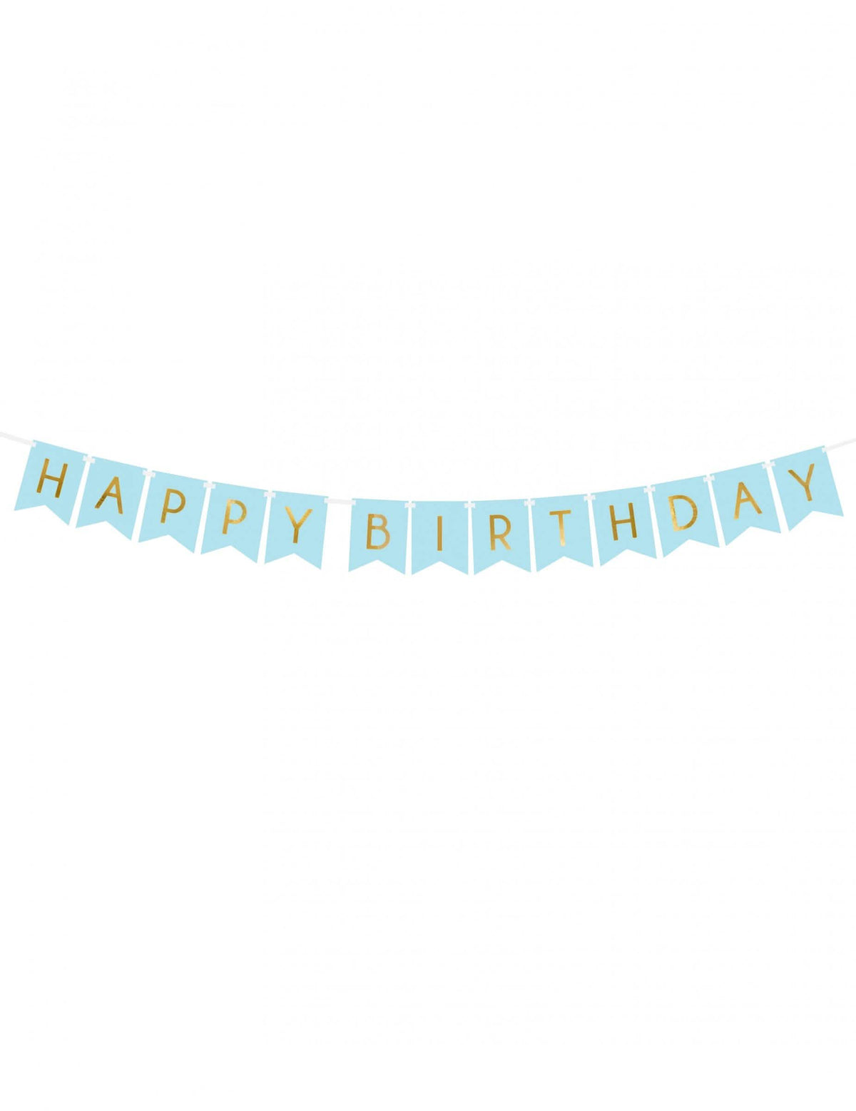Kartónová girlanda Happy Birthday na narodeniny modrá a zlatá metalická