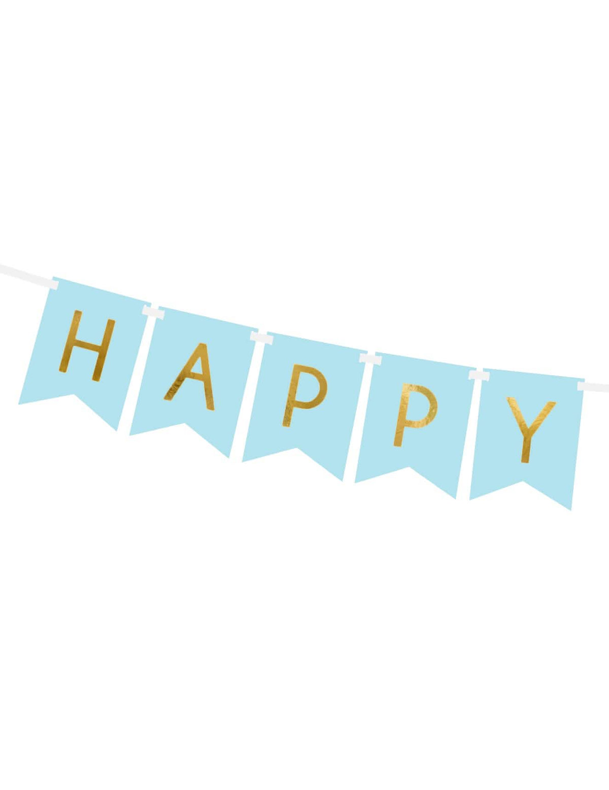 Detail slova Happy na kartónovej girlande Happy Birthday na narodeniny