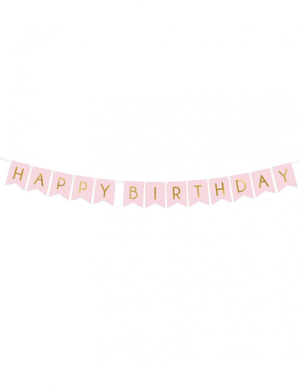 Kartónová girlanda Happy Birthday na narodeniny ružová a zlatá