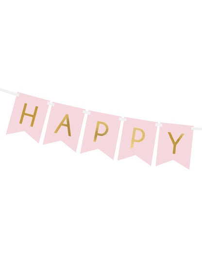 Détail du mot HAPPY de la guirlande en carton Happy Birthday