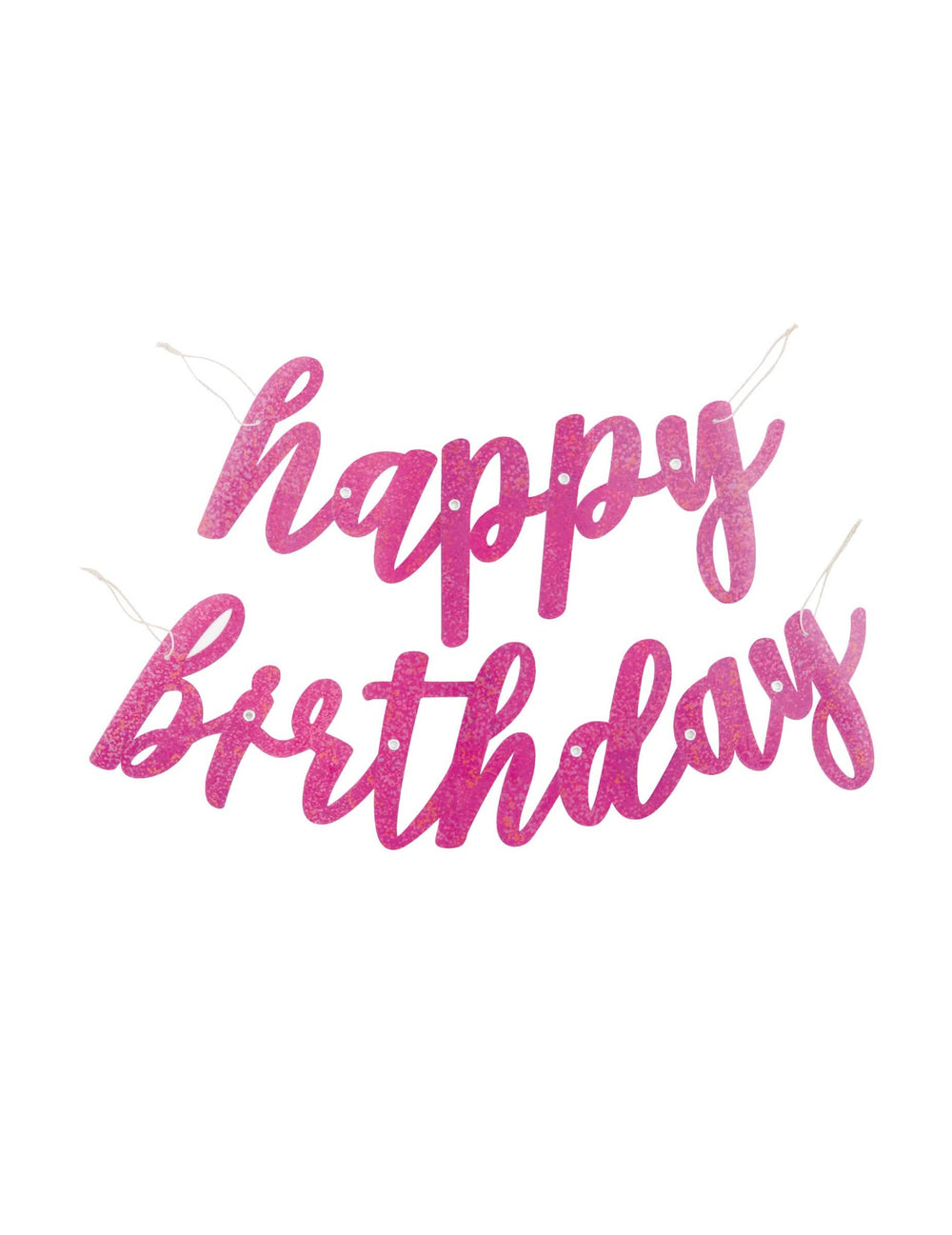 Kartónová girlanda Happy Birthday k narodeninám ružová trblietavá