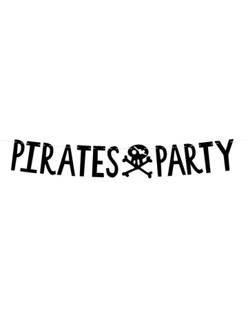 Black Party Pirate Cardboard Garland 14 cm x 1 m