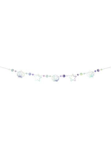 Holografická panna Mermaid Cartboard Garland 1,65 m