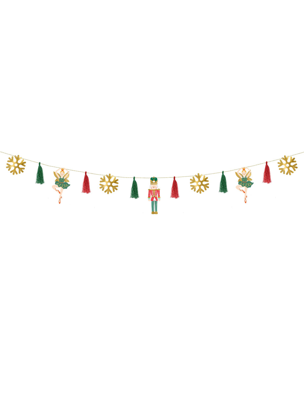 Vue d'ensemble de la guirlande en papier casse noisette et ballerine pour noël