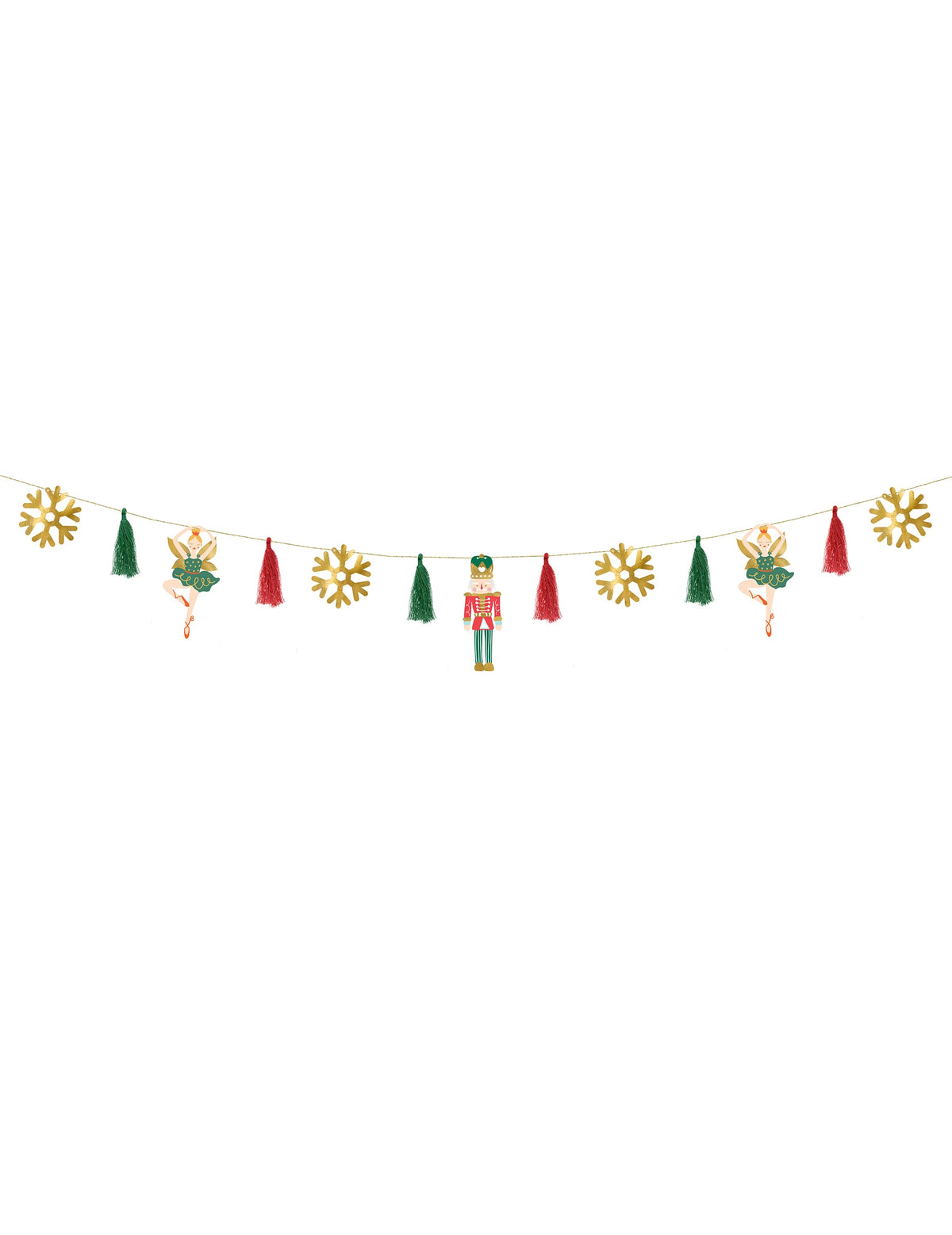 Vue d'ensemble de la guirlande en papier casse noisette et ballerine pour noël