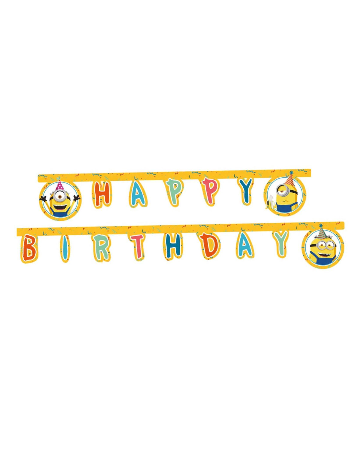 Guirlande en papier Happy Birthday Minions pour enfant jaune