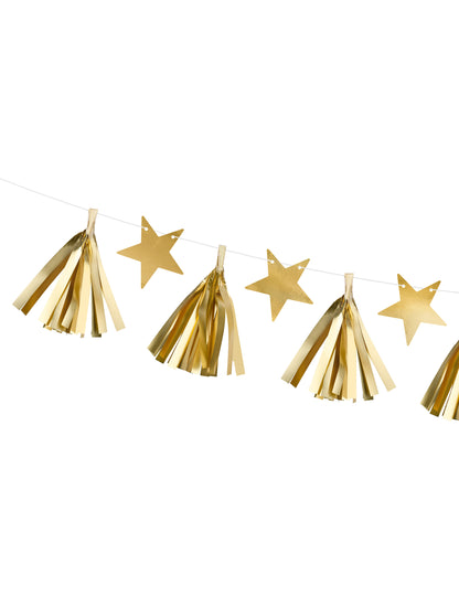 Papierová girlanda so zlatými hviezdičkami na zostavenie