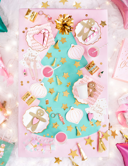 Papierová girlanda so zlatými hviezdičkami na zostavenie