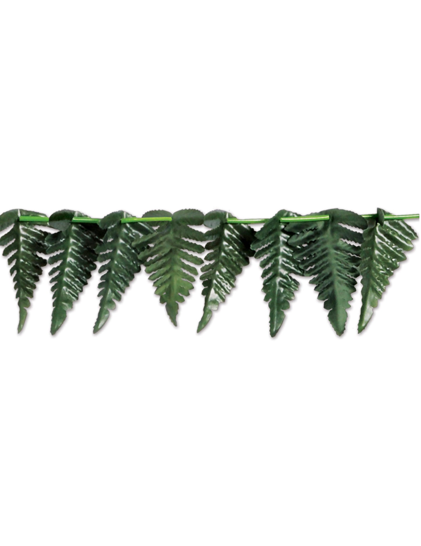 Girlanda z polyesteru s tropickými listami v zelenej farbe 7,62 cm x 3 m pre havajskú párty