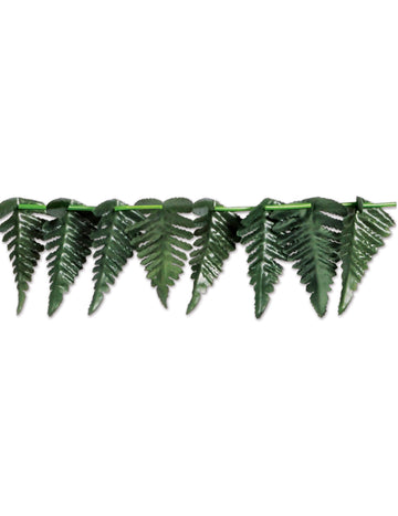 Girlanda z polyesteru s tropickými listami v zelenej farbe 7,62 cm x 3 m pre havajskú párty