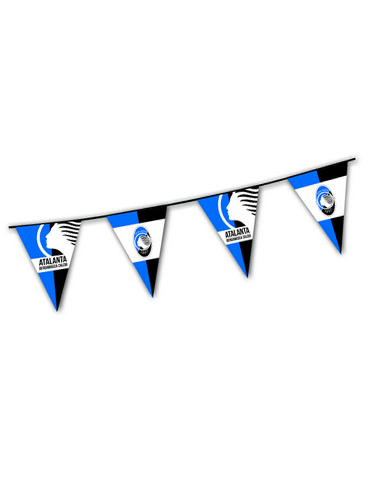 Guirlande fanion en plastique Atalanta bleue et noire