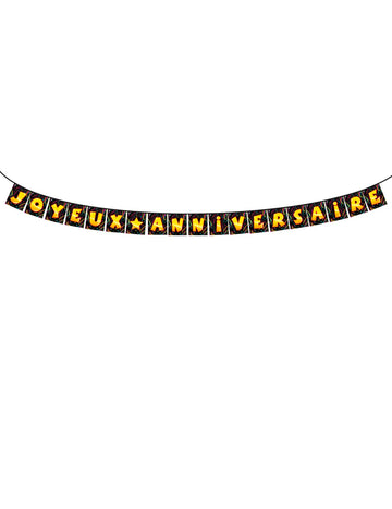 Veselá narodeninová girlanda v čiernej a žltej farbe