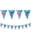 Guirlande fanions papier Stitch pour fête bleue et rose avec Angel et palmiers