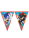 Guirlande fanions Sonic bleue et rouge avec Shadow