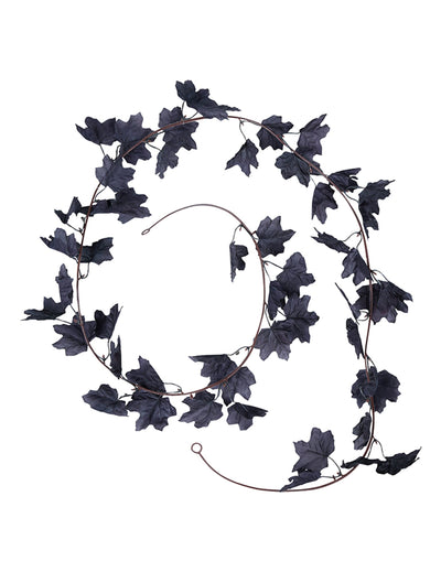 Guirlande de feuilles pour décoration d'Halloween noire