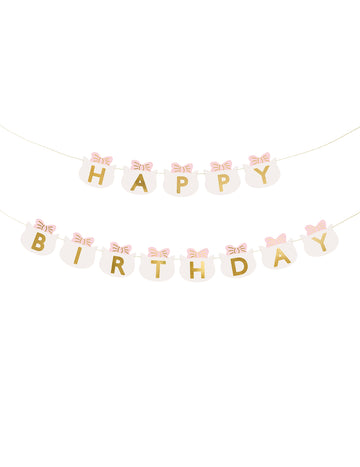 Girlanda k narodeninám pre mačiatka 2,8 m s ružovými mašľami