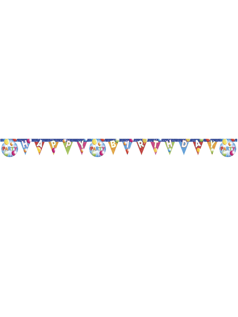 Vue d'ensemble de la guirlande de fanions Happy Birthday Fabulous Party