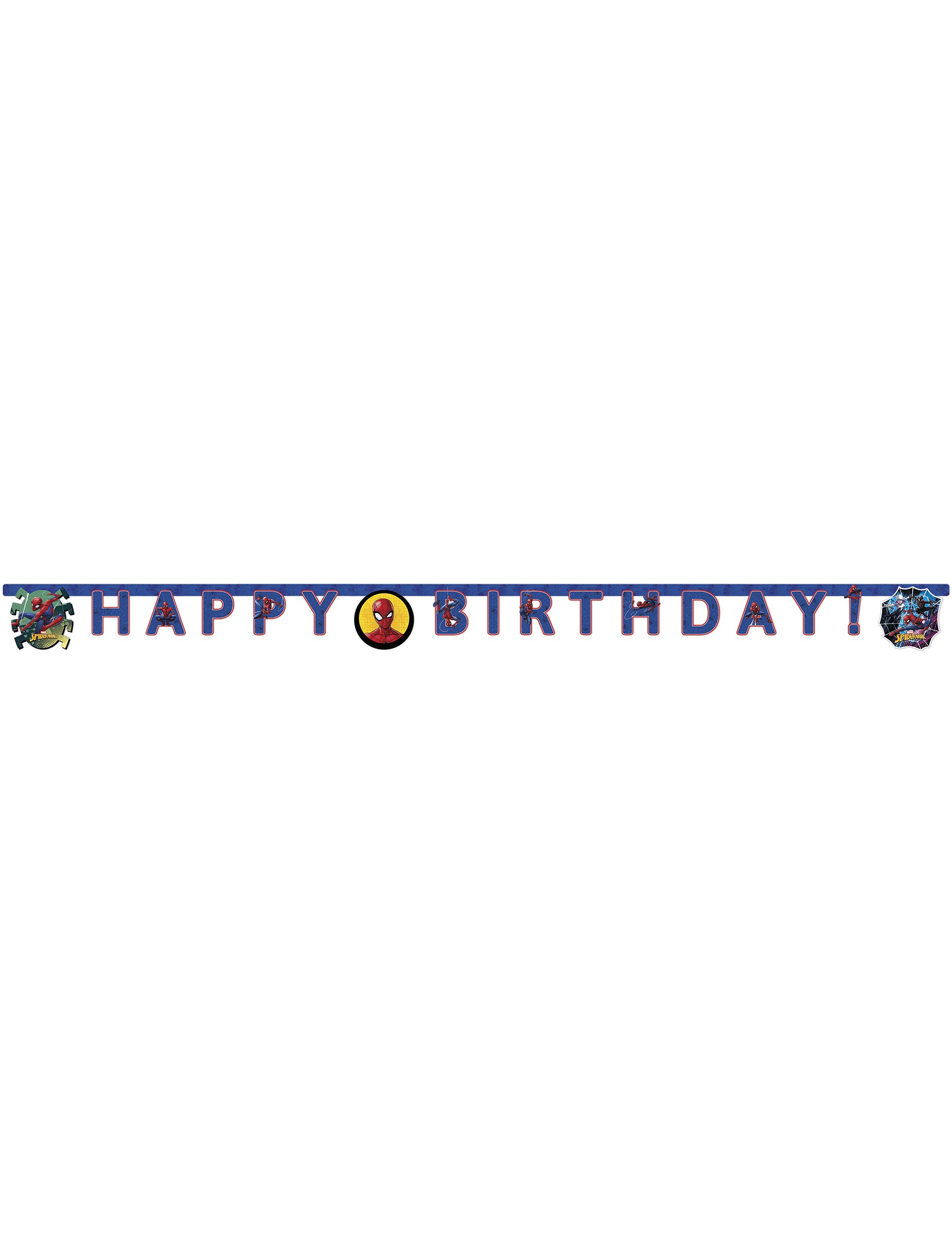 Vue d'ensemble de la guirlande happy birthday Spiderman