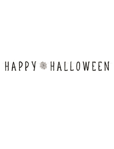 Guirlande Happy Halloween toile d'araignée pour fête noire