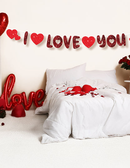 Kartónová srdiečková girlanda "Ľúbim ťa" 3m