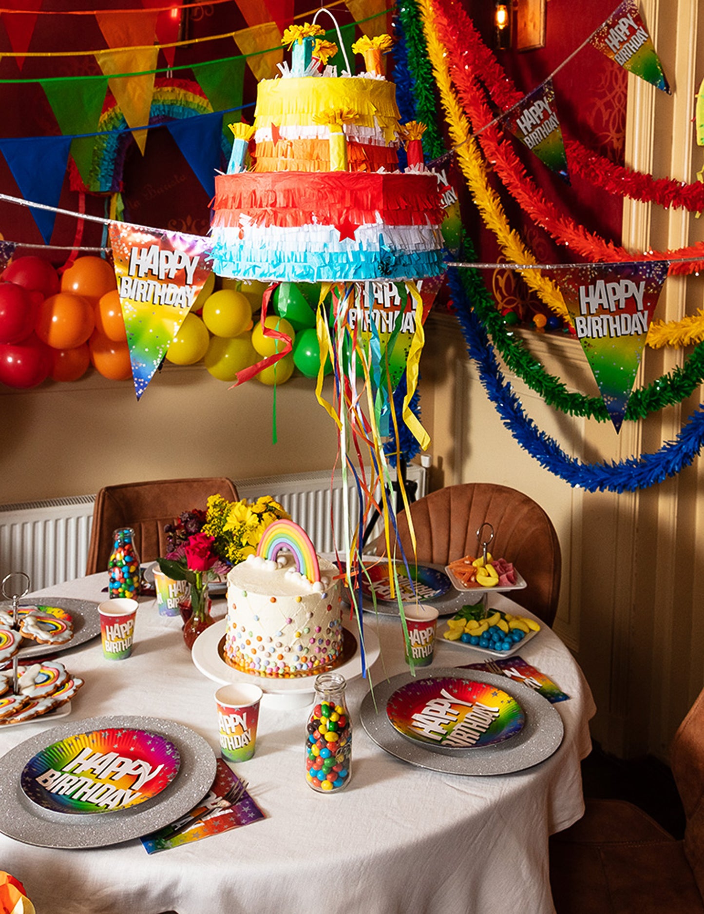 Žltá PVC girlanda 10 metrov 