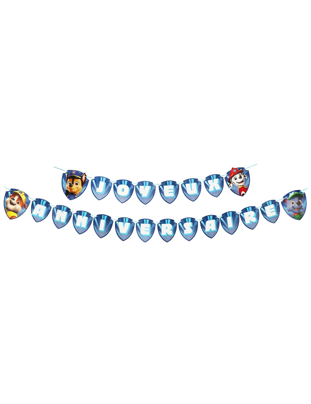 Guirlande joyeux anniversaire Pat'patrouille pour enfant bleue