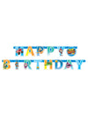 Guirlande lettres en papier Happy Birthday Top Wing pour enfant bleue