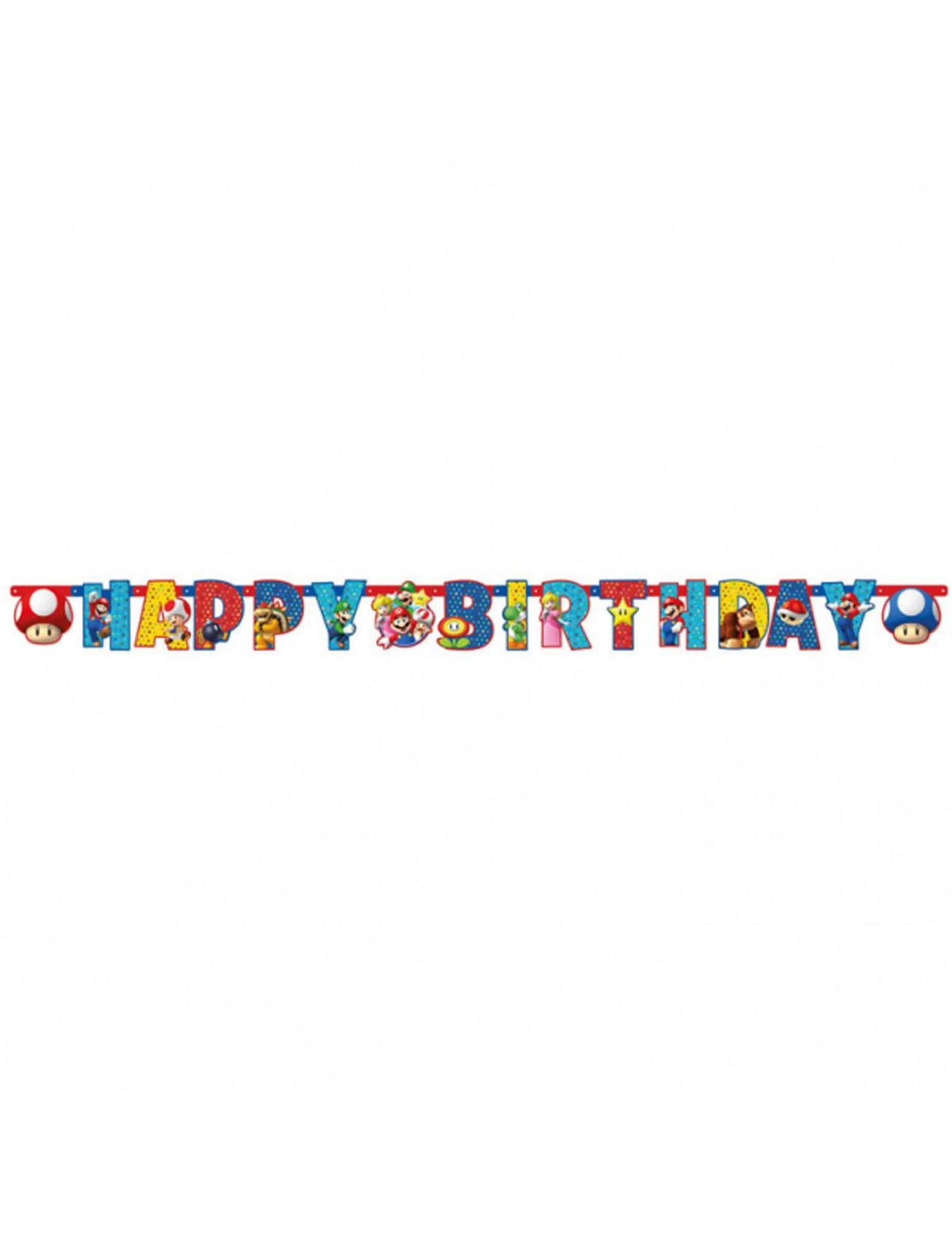Prehľad girlandy Happy Birthday Super Mario