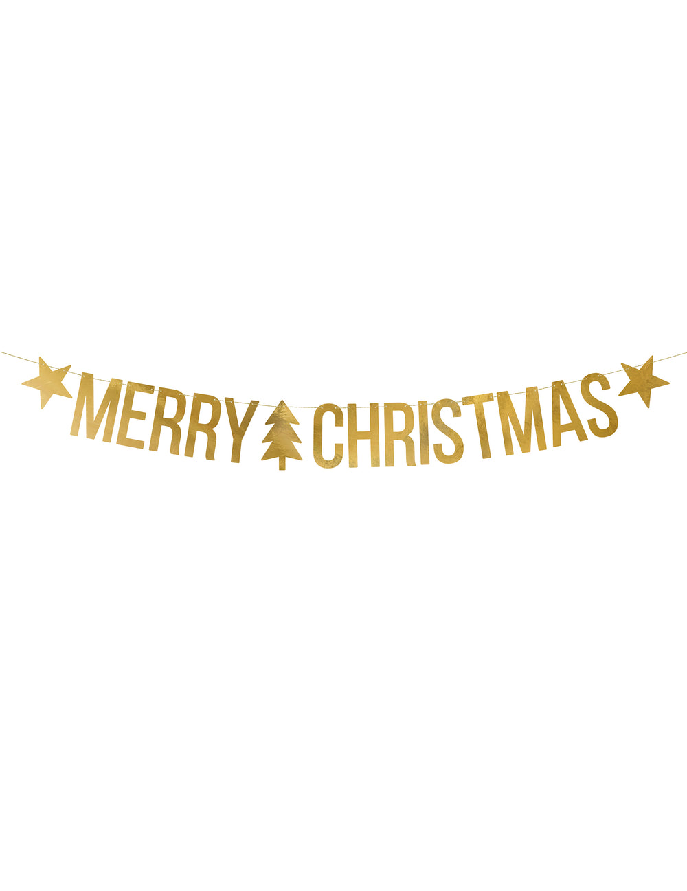 Guirlande Merry Christmas pour Noël dorée en carton