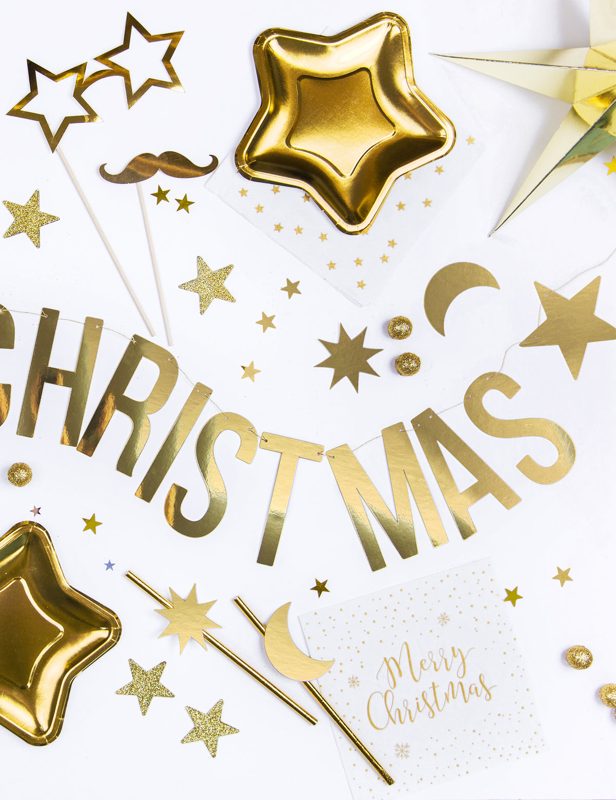 Mise en scène de la Guirlande Merry Christmas pour Noël