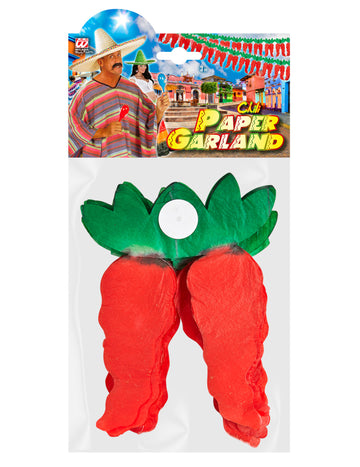 Papierová girlanda s čili papričkami 3 m 