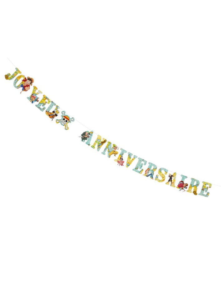 Guirlande en papier One Piece pour enfant bleue Joyeux Anniversaire