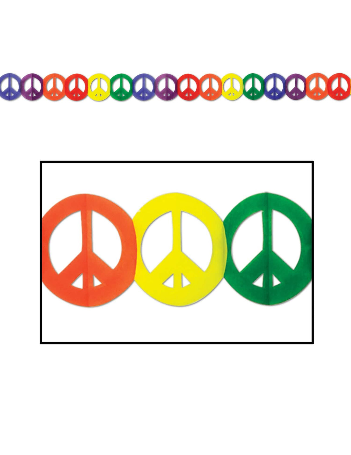 Papierová girlanda Hippie Peace na dekoráciu viacfarebné