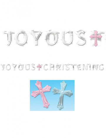 Personalizovateľná girlanda na prvé sväté prijímanie s vymeniteľnými krížikmi 