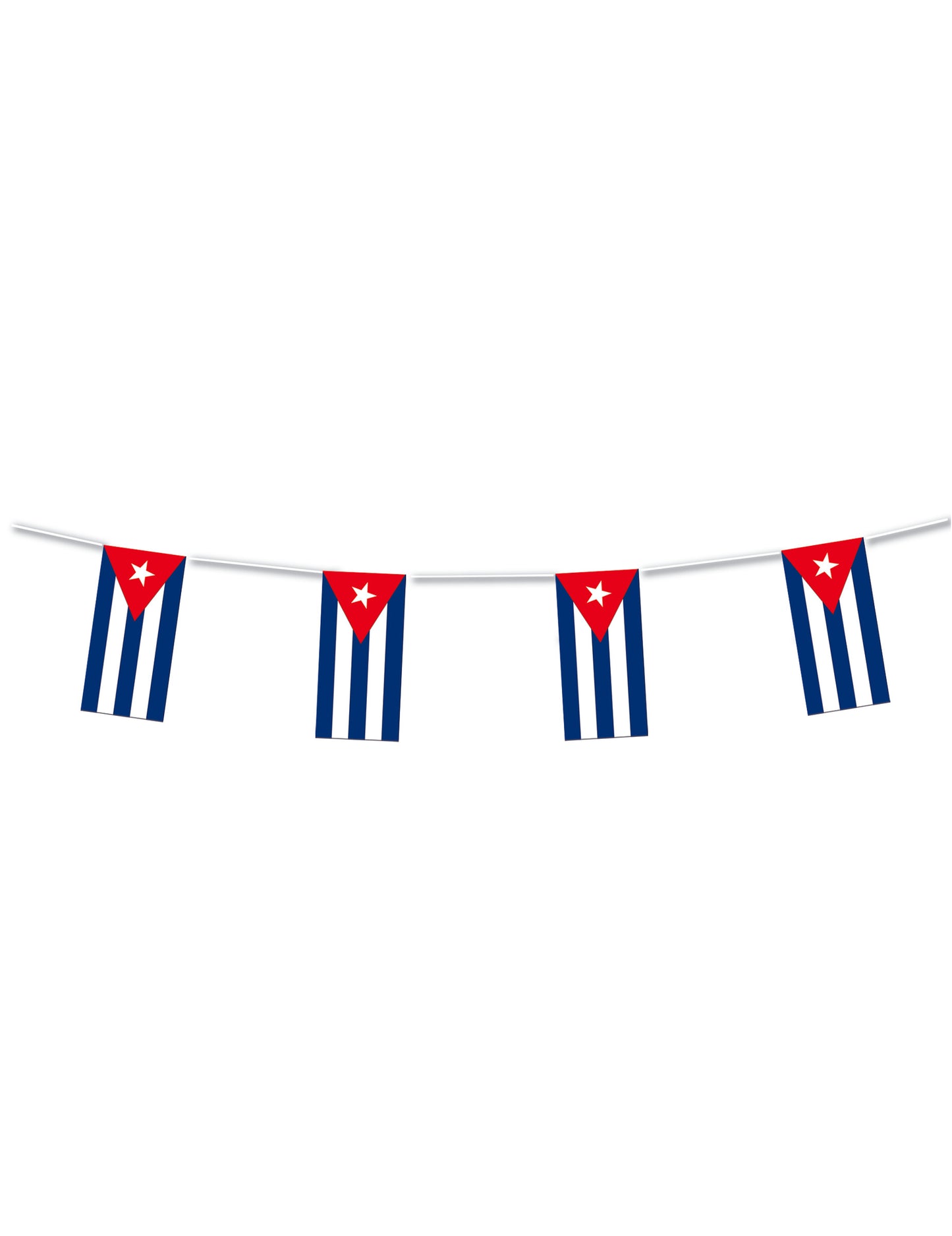 Guirlande plastique Cuba pour décoration bleu blanc et rouge de 5 m