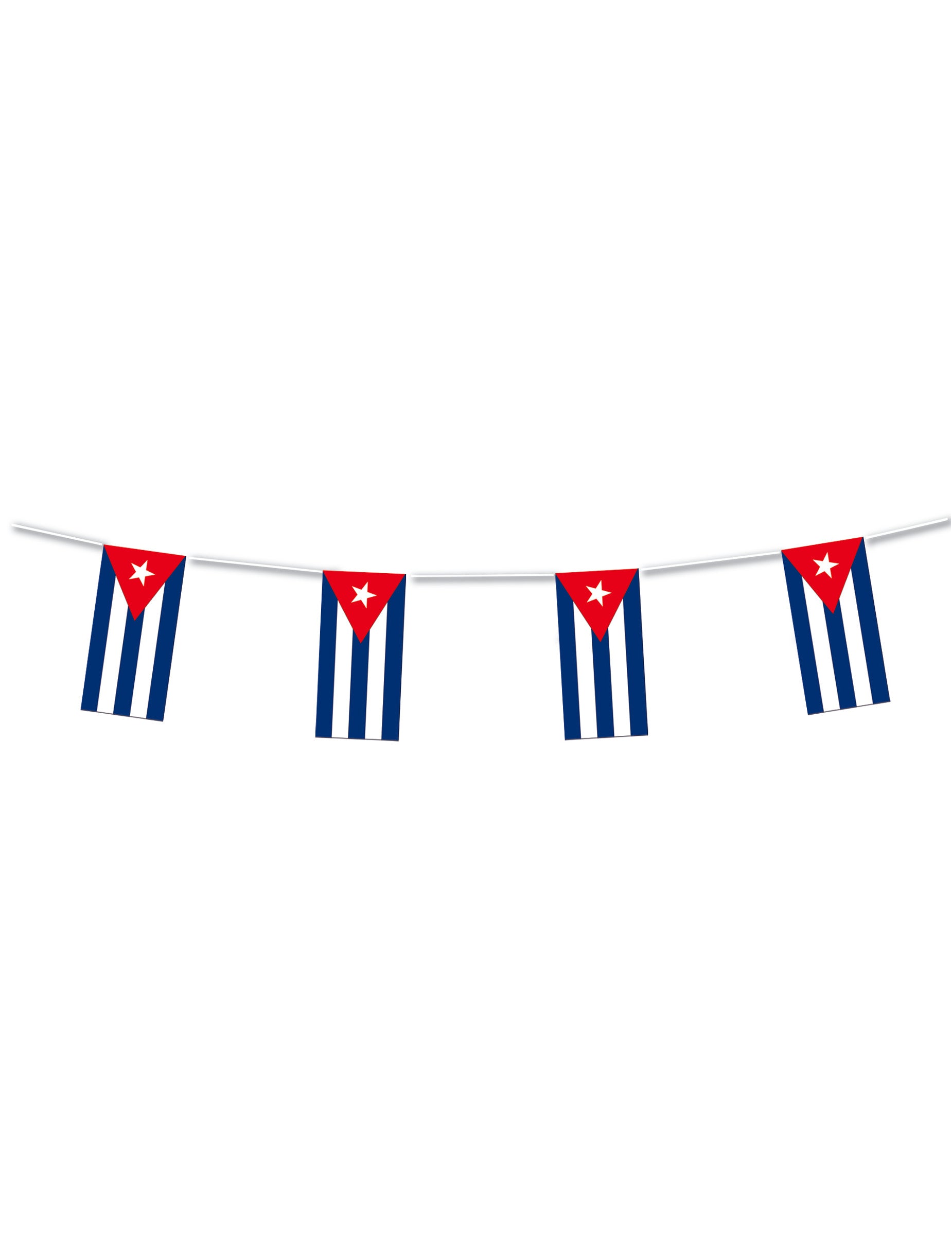 Guirlande plastique Cuba pour décoration bleu blanc et rouge de 5 m
