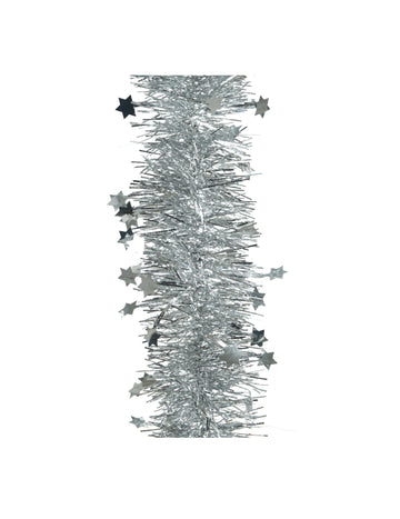Strieborná vianočná girlanda s hviezdičkami 270 cm Vianočná výzdoba
