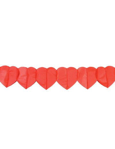 Guirlande en papier cœurs pour fête rouge