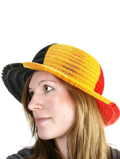 Chapeau de supporter Allemagne pour adulte noir rouge jaune alvéolé