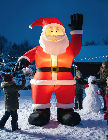 Nafukovacia a svietiaca obria vianočná dekorácia Santa Claus 244 cm 